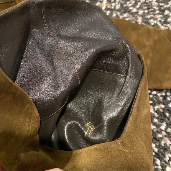 Giuseppe Zanotti olive green suede over the knee boots - Picture 8 of 11